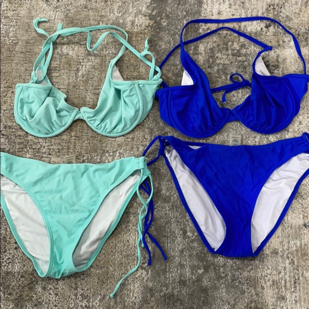 2 bikini tops and bottoms